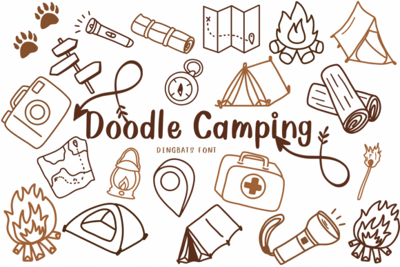 Doodle Camping: A Rustic Font for Outdoor Design Projects