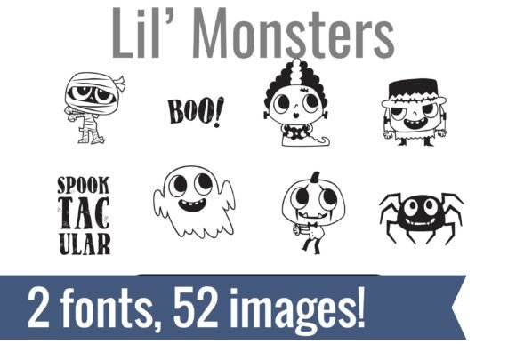 Lil Monsters Dingbats: Cute Halloween Font Duo