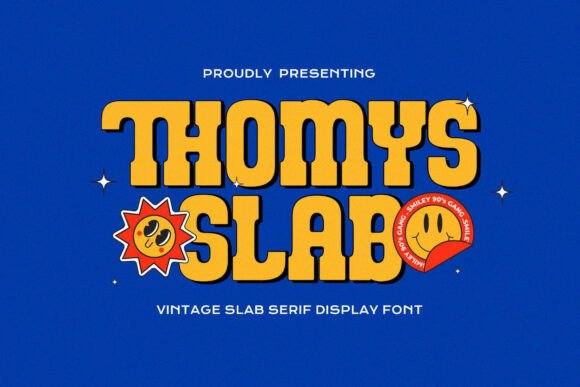 Thomys Slab: Vintage 90s Display Font for Modern Design