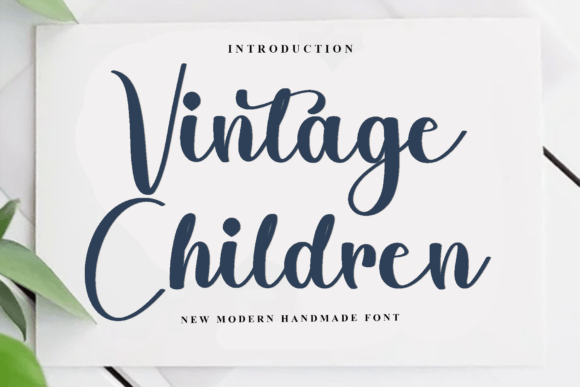 Vintage Children: Elegance in Script for Creative Design